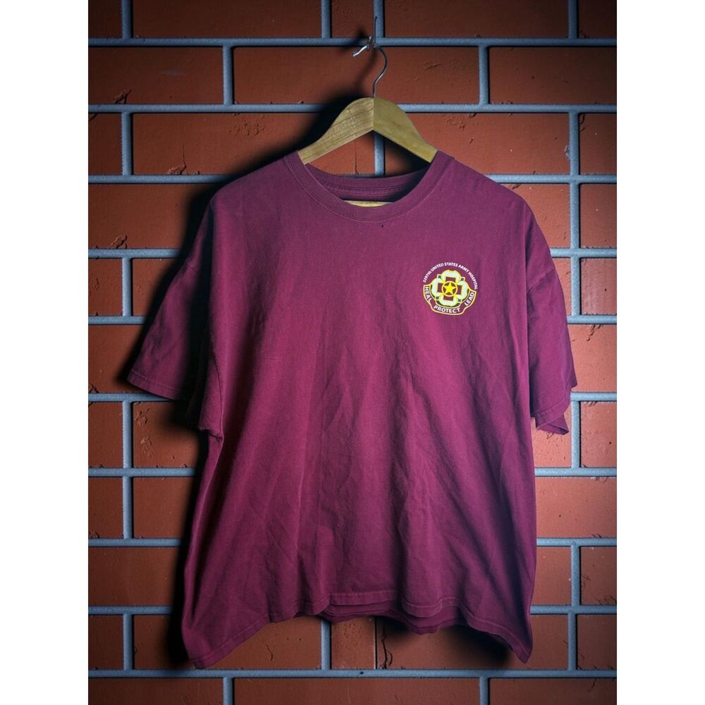 US Army Medical Department T Shirt Heal Protect Lead Graphic Burgundy XL